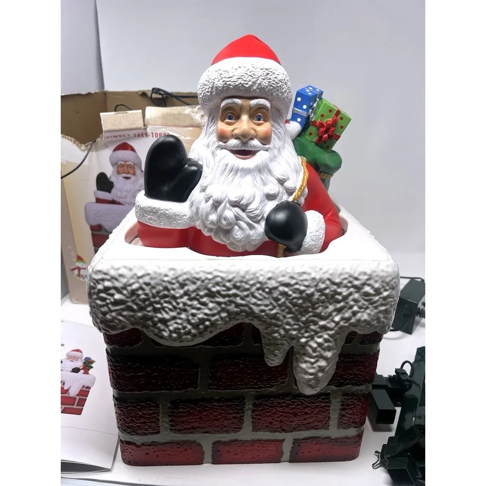 Cracker Barrel Christmas Holiday Santa Claus Chimney Tree‎ Topper New Open Box